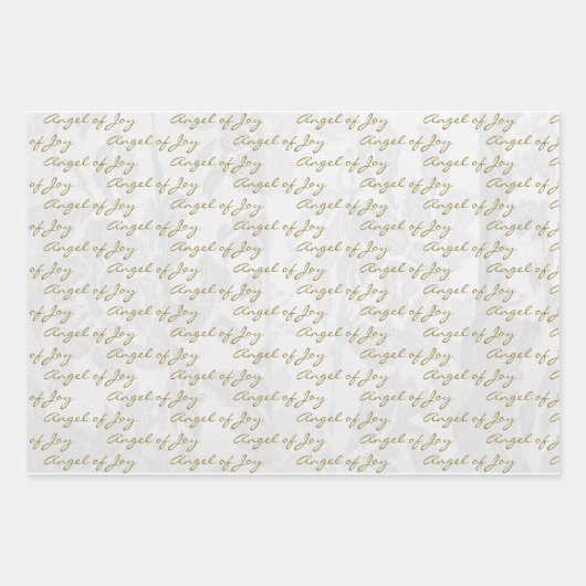 Engel van vreugde Elegant Goud Witte Parels & Kant Inpakpapier Vel (Voorkant 3)