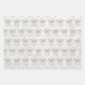 Engel van vreugde Elegant Goud Witte Parels & Kant Inpakpapier Vel (Voorkant)