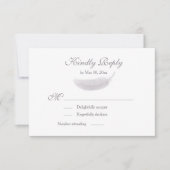 Engel Veer Lila Wit Grijs Trouw RSVP Kaart (Voorkant)