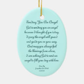 engel-versiering met gedicht keramisch ornament (Achterkant)