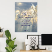 Engel Vertrouw op de Heer Citaat Inspirerend Poster (Thuiskantoor)