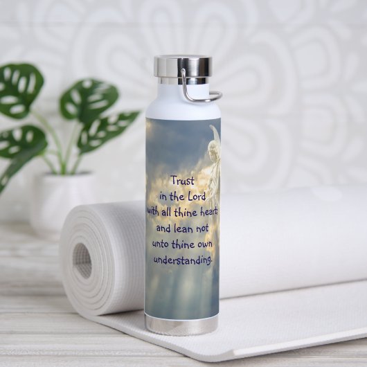 Engel Vertrouw op de Heer Citaat Inspirerend Waterfles (Yoga (Gedraaid) )