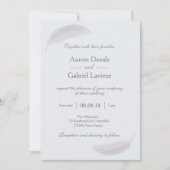 Engel vether baby blauw wit grijs huwelijk kaart (Voorkant)