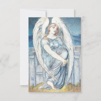 Engel Vintage Religieuze Kunst Devotionele Heilige Bedankkaart