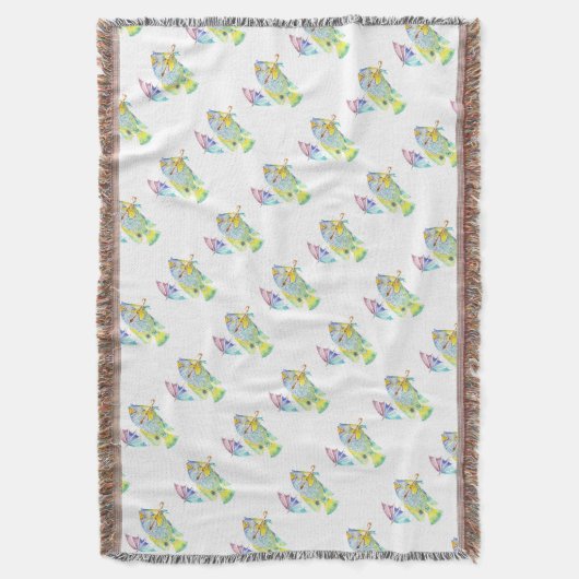 Engel vis met paraplu deken (Voorkant Verticaal)