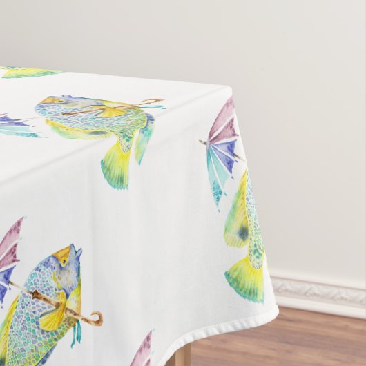 Engel vis met paraplu tafelkleed (Voorbeeld)