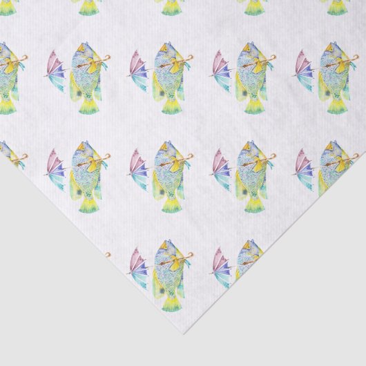 Engel vis met paraplu tissuepapier (Detail)