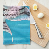 Engel vis op blauw achtergrondoliefilter theedoek (Quarter Fold)