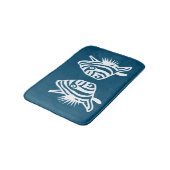 Engel-vis Zee Blauw-witte kustdeco Badmat (Gekanteld)