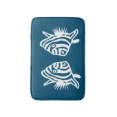 Engel-vis Zee Blauw-witte kustdeco Badmat (Voorkant Verticaal)