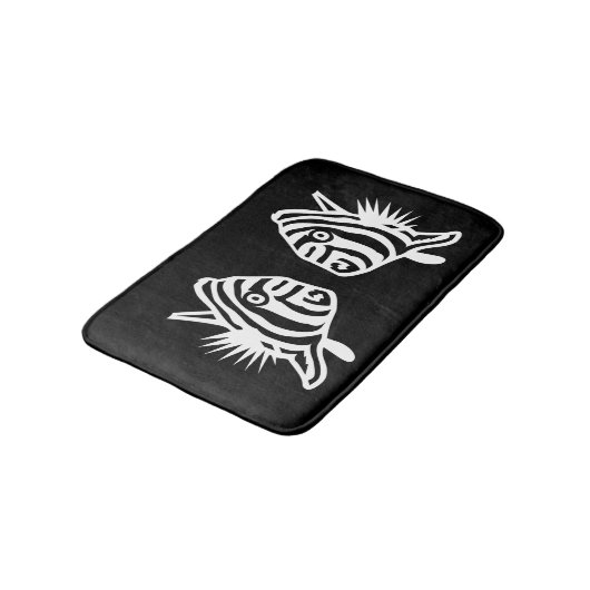 Engel vissen Soft Blue en witte kustdeco Badmat (Gekanteld)