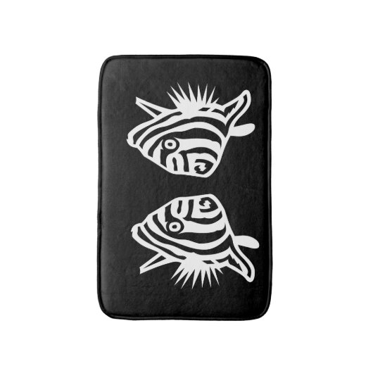 Engel vissen Soft Blue en witte kustdeco Badmat (Voorkant Verticaal)