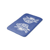 Engel vissen Soft Blue en witte kustdeco Badmat (Gekanteld)
