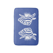 Engel vissen Soft Blue en witte kustdeco Badmat (Voorkant Verticaal)