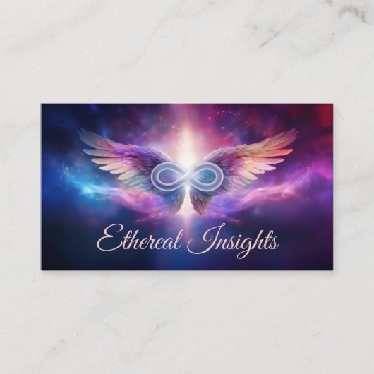Engel vleugels en Infinity Symbool Visitekaartje (Voorkant)