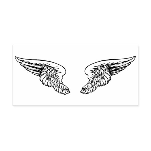 Engel vleugels Rubberen stempel (Afrduk)