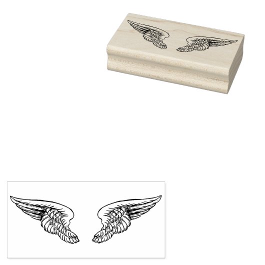 Engel vleugels Rubberen stempel (Gestempeld)