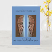 Engel vleugels sympathiekaart kaart (Gele Bloem)