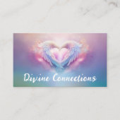 Engel vleugels zachtjes het hart omarmen visitekaartje (Voorkant)