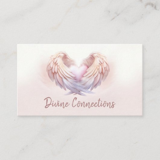 Engel vleugels zachtjes het hart omarmen visitekaartje (Voorkant)