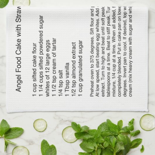 Engel-voedselkoekje met aardbei-Rhubarb Theedoek (Gevouwen)