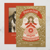 Engel Volkskunst Foto 'Vrede op Aarde' Feestdagenkaart (Voorkant / Achterkant)