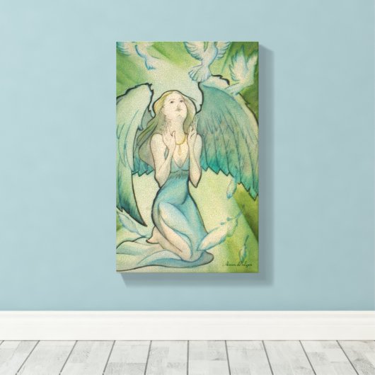 Engel voor vrede canvas afdruk (Insitu (Houten vloer))