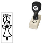 Engel voor vrede rubberstempel (Gestempeld)