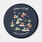 Engel Vrede op Aarde Kerstmis Magneet (Voorkant)