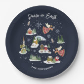 Engel Vrede op Aarde Kerstmis Papieren Bordje (Voorkant)