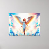 Engel vrouw vleugels hemelse religie hemel canvas afdruk (Voorkant)
