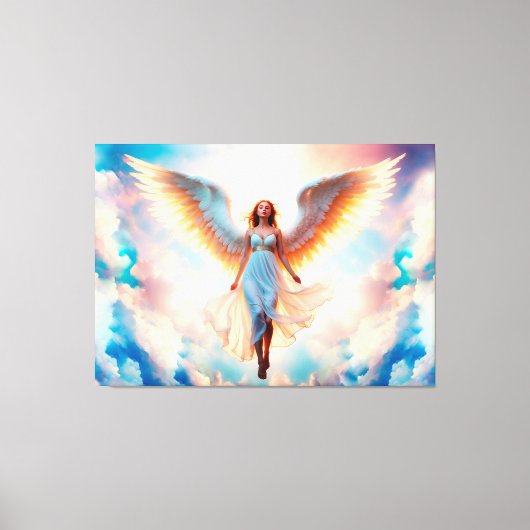 Engel vrouw vleugels hemelse religie hemel canvas afdruk (Voorkant)