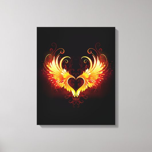 Engel Vuur Hart met Vleugels Canvas Afdruk (Voorkant)