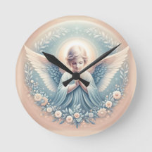 Engel Wandklok, 20,3 cm Rond Acryl