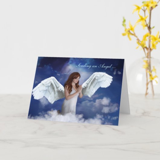 Engel Wenskaart Kaart (Gele Bloem)