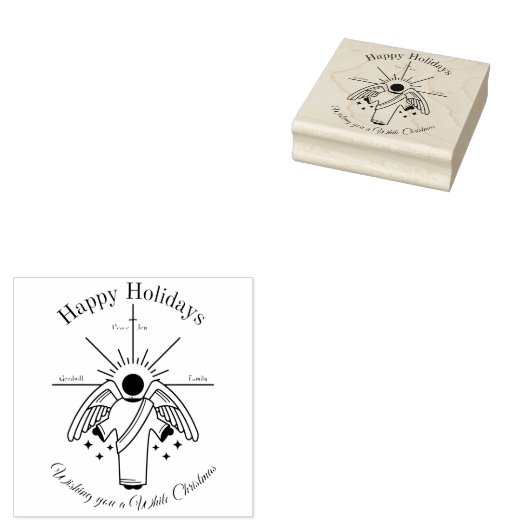 engel wenst u een witte kerst rubberstempel (Gestempeld)