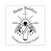 engel wenst u een witte kerst rubberstempel (Afrduk)