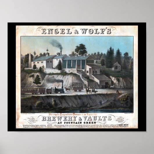 Engel Wolf's Brewery Philadelphia PA Print (Voorkant)