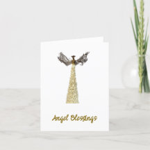 Engel Zegeningen Gevouwen Kerstkaart