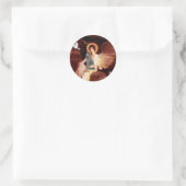 Engel zit - Russische Blauwe kat Ronde Sticker (Tas)