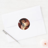 Engel zit - Russische Blauwe kat Ronde Sticker (Envelop)