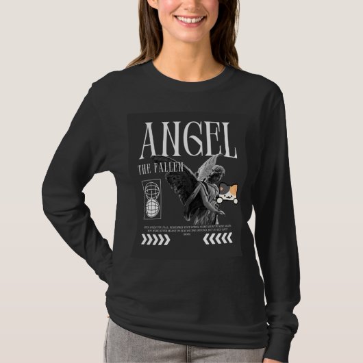 Engel & zoete huisdier kat ontwerp T-shirt (Voorkant)