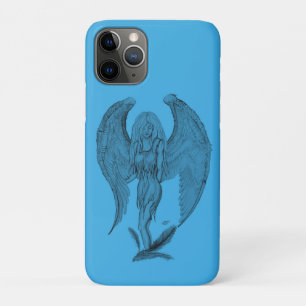 Engel zwart-blauw ontwerp iPhone 11 pro hoesje