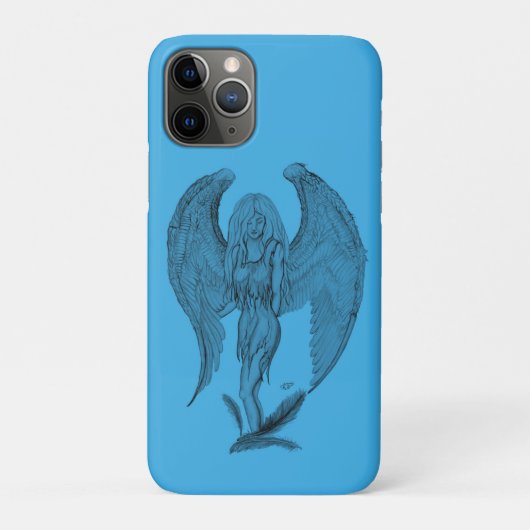 Engel zwart-blauw ontwerp Case-Mate iPhone case (Achterkant)
