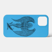 Engel zwart-blauw ontwerp Case-Mate iPhone case (Achterkant (horizontaal))