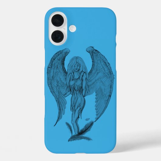 Engel zwart-blauw ontwerp Case-Mate iPhone case (Achterkant)