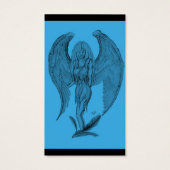 Engel zwart-blauw ontwerp visitekaartje (Achterkant)