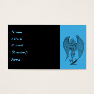 Engel zwart-blauw ontwerp visitekaartje