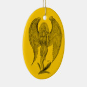 Engel Zwart en geel ontwerp Keramisch Ornament (Rechts)