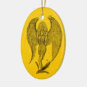 Engel Zwart en geel ontwerp Keramisch Ornament (Links)